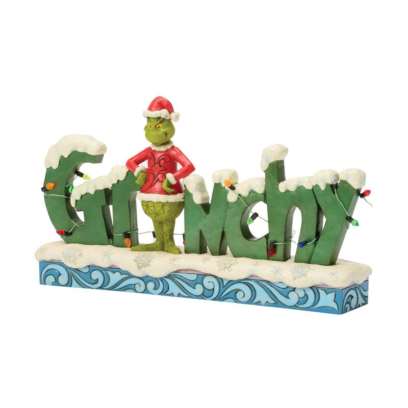The Grinch Sammelfiguren - The Grinch with´Grinchy` Sign - The Grinch by Jim Shore - multicolor  - Lizenzierter Fanartikel