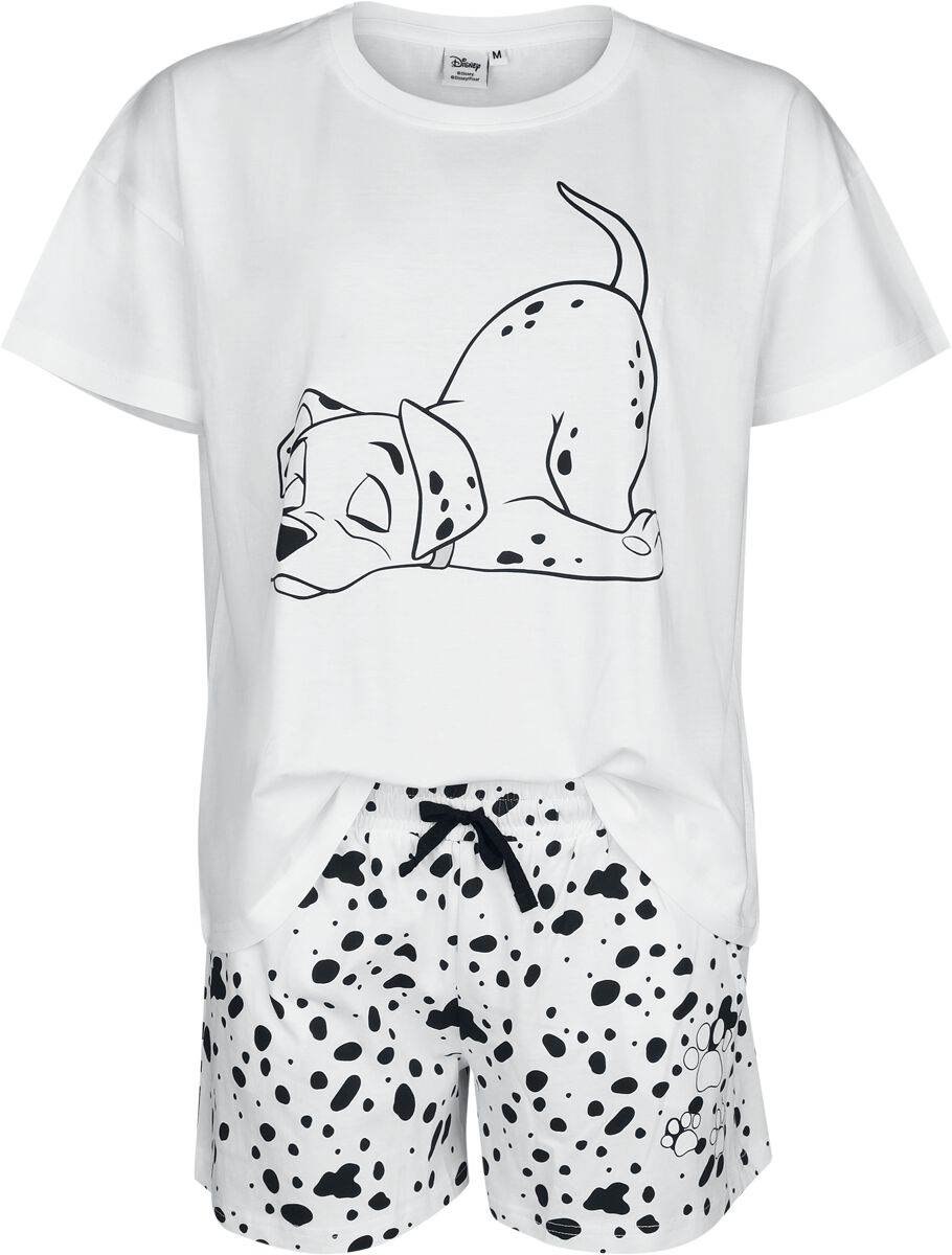 101 Dalmatiner - Disney Schlafanzug - Paws Spots - S bis XXL - für Damen - Größe S - weiß  - Lizenzierter Fanartikel
