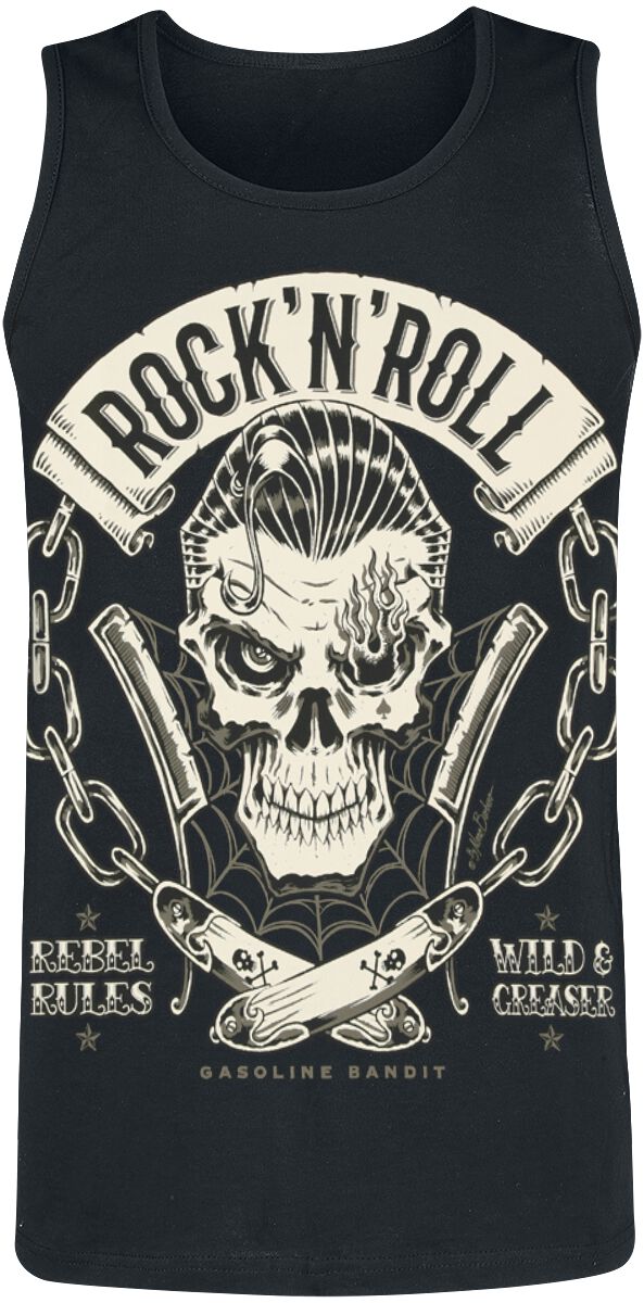 Linnen Rockabilly av Gasoline Bandit - Rocknroll - Herr - svart