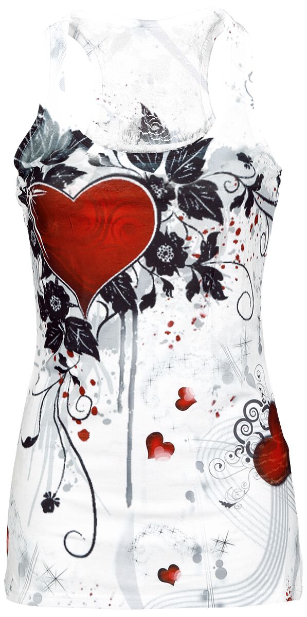 Top Gothic de Innocent - Rose Heart - S à XL - pour Femme - blanc