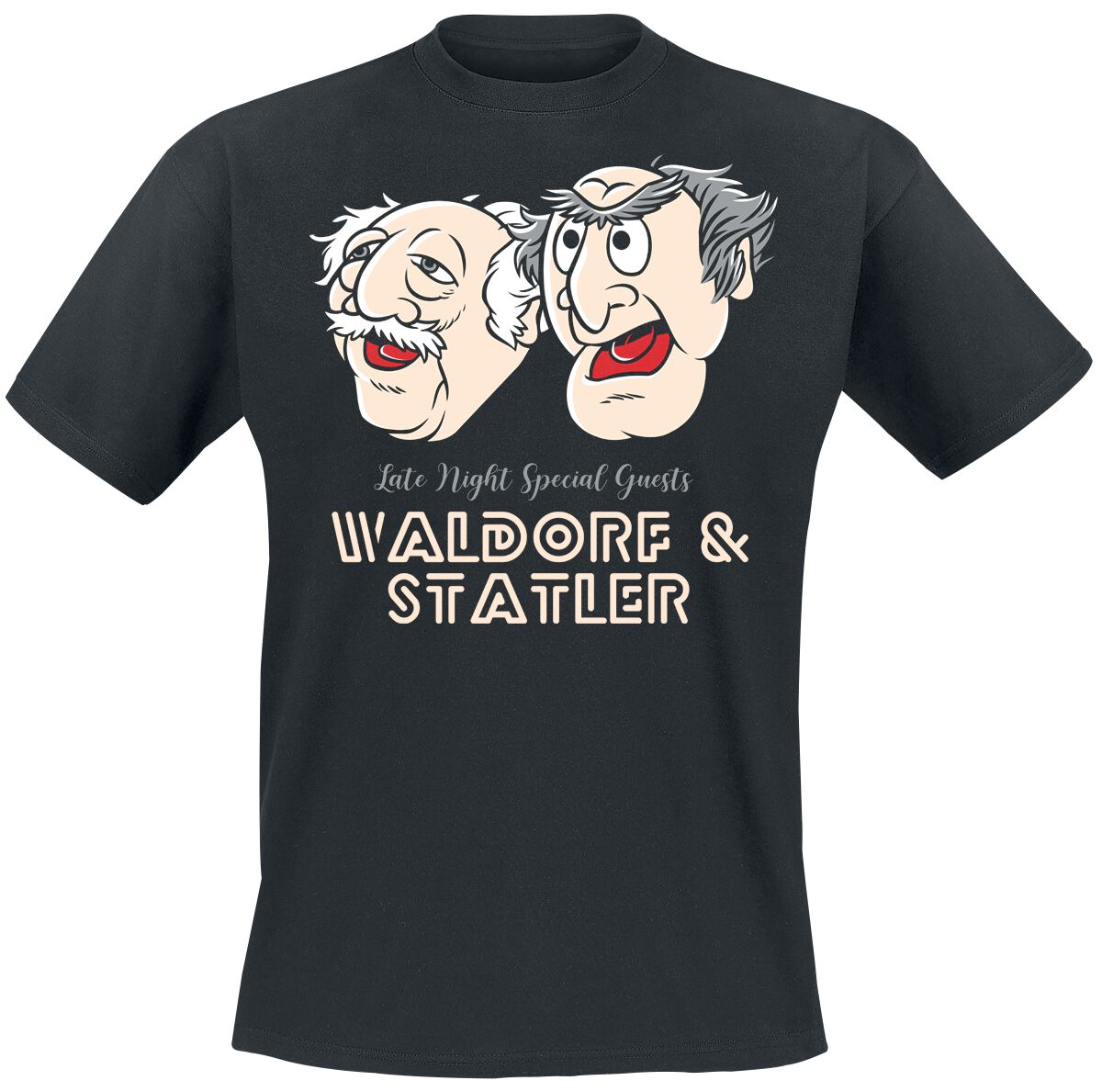 Die Muppets Late Night Waldorf und Statler T-Shirt schwarz in XL