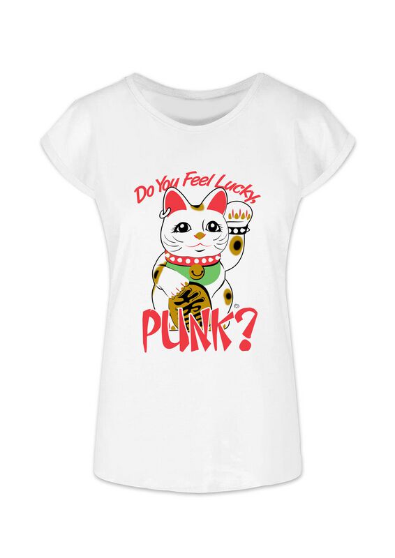 T-Shirt - Lucky Punk - S bis XXL - für Damen - Größe XL - weiß - Frauen - female