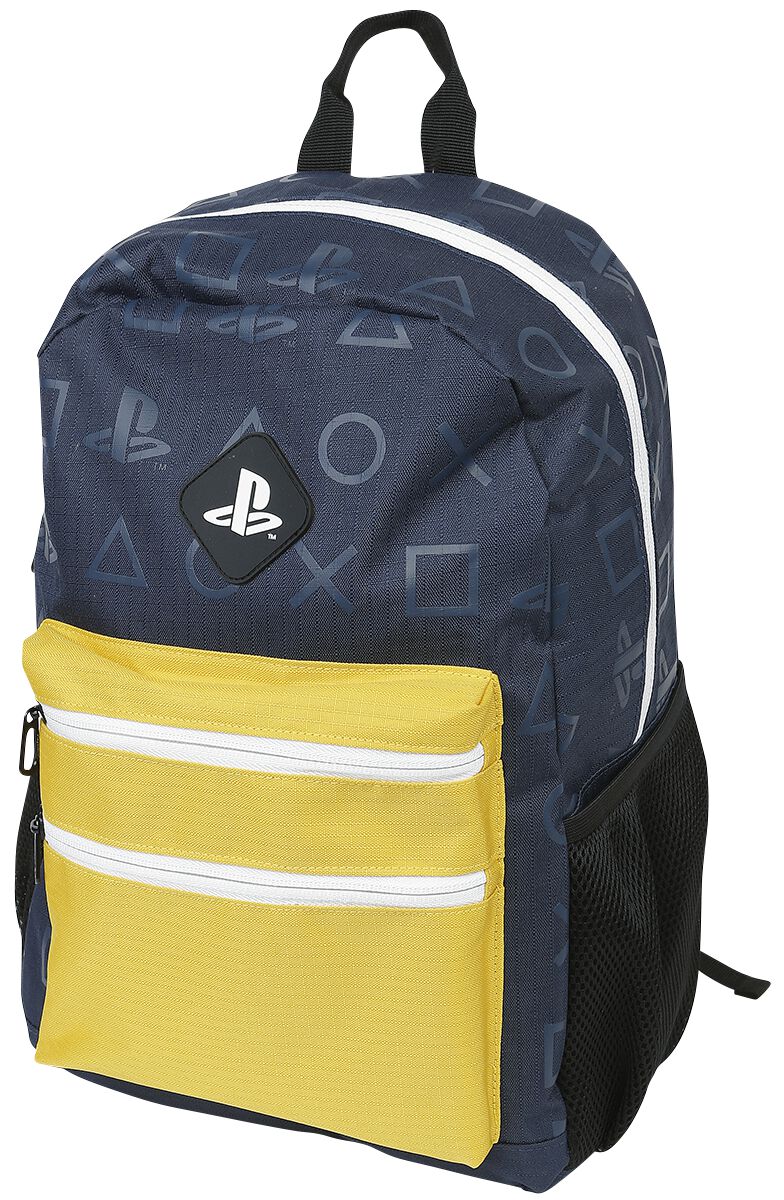 Playstation Colour Block Rucksack blau gelb  - Onlineshop EMP