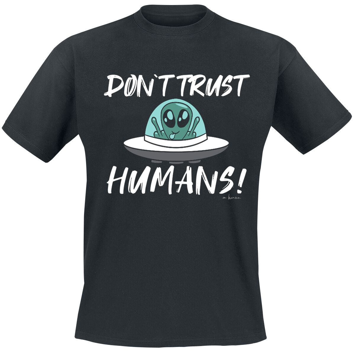 Slogans Don't Trust Humans T-Shirt black