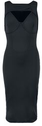 Bodycon Dress with Double Neckline, Black Premium by EMP, Mittellanges Kleid