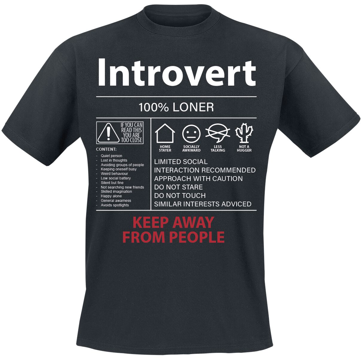 4068143277549 - Introvert T-Shirt schwarz in M