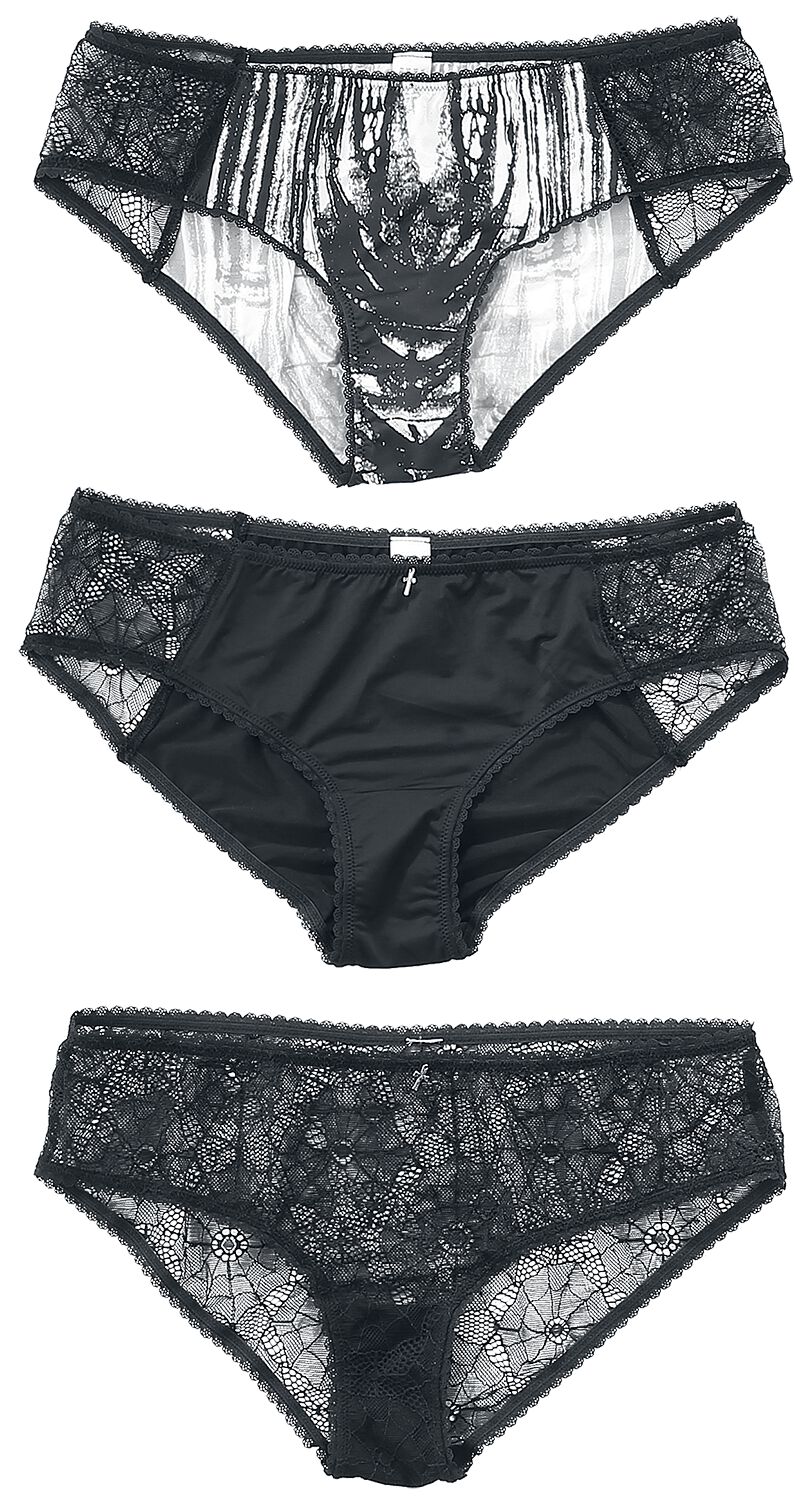 Gothicana by EMP Midnight Confessions  Panty-Set  schwarz