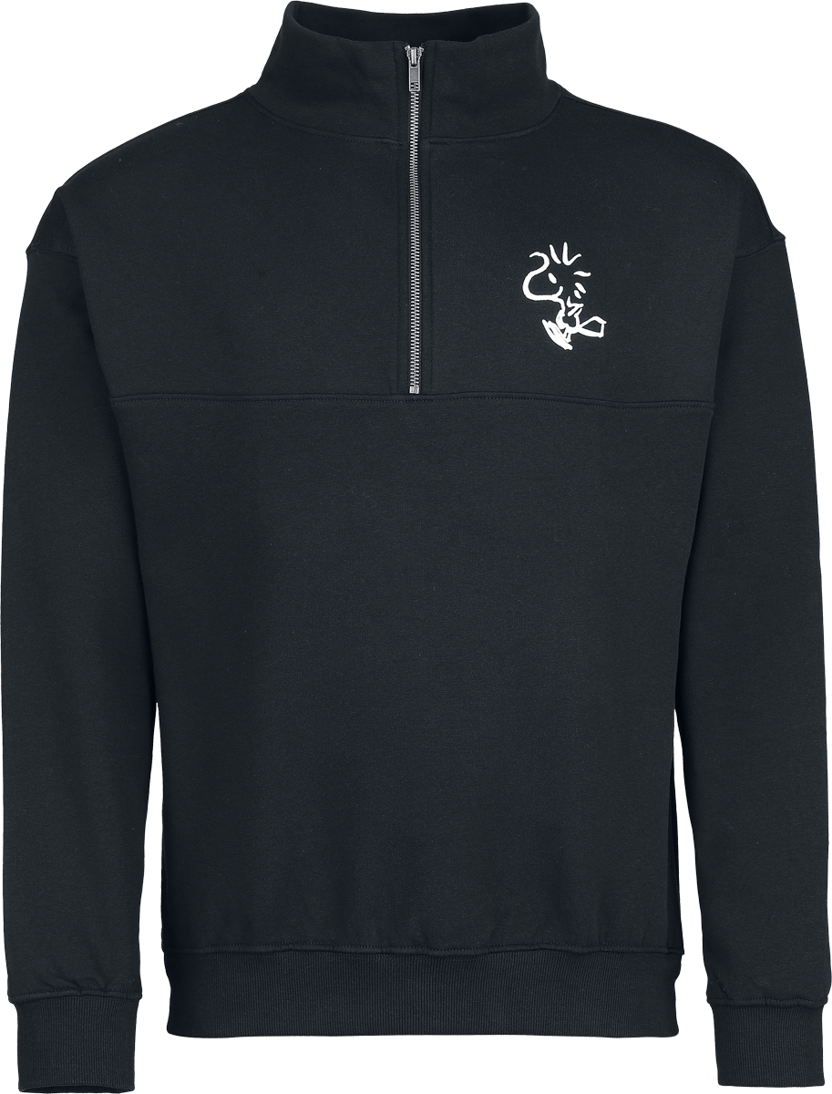 Peanuts  Sweatshirt - Peanuts - Woodstock - Half-zip knitted jumper - for Men - black