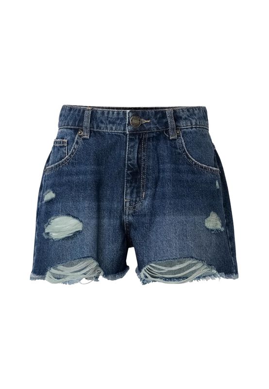 Pantalones cortos  de Urban Classics - Shorts vaqueros desgastados de mujer - Mujer - Azul
