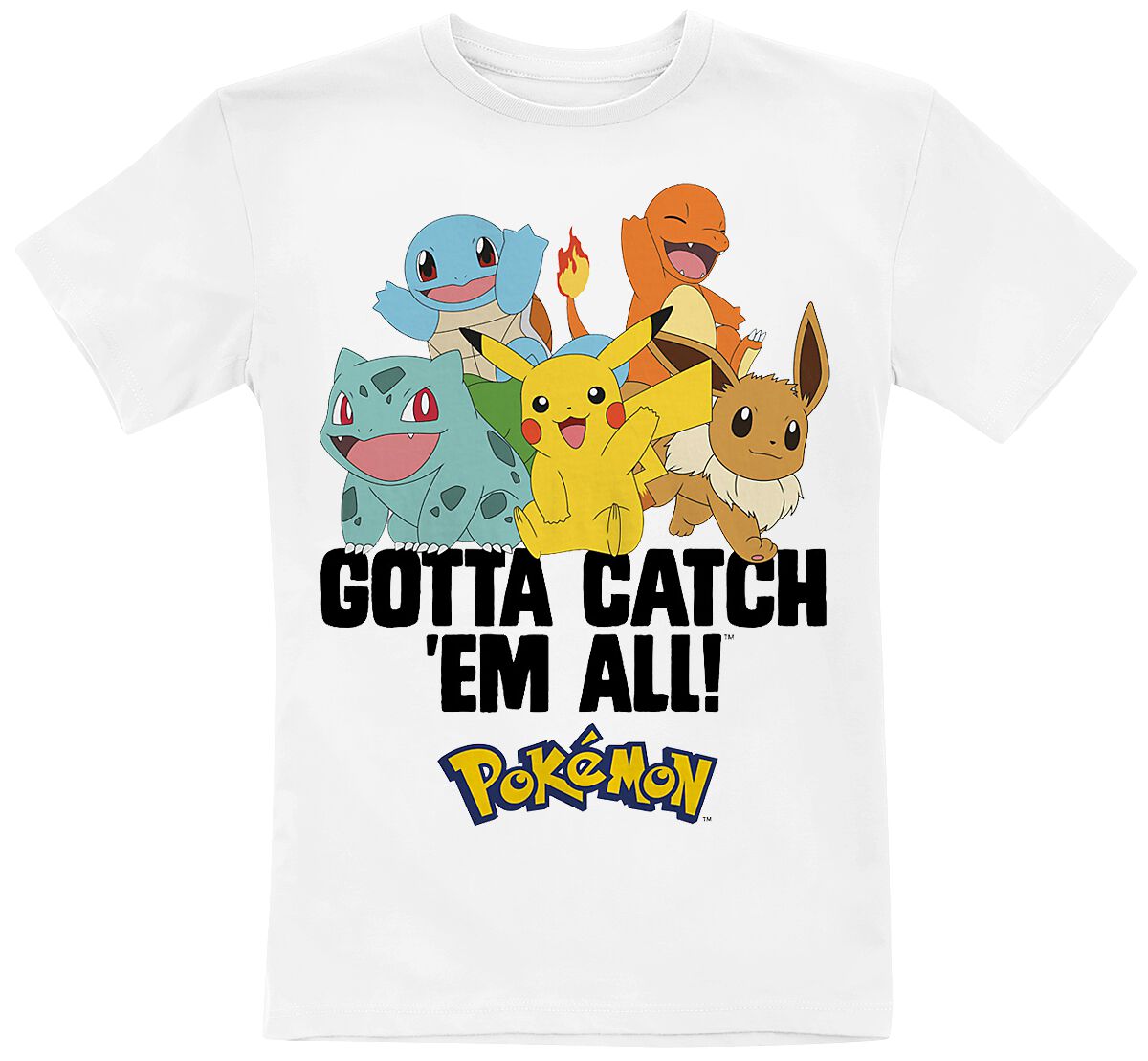 Image of T-Shirt Gaming di Pokémon - Kids - Gotta Catch 'Em All - 152 - ragazzi & ragazze - bianco