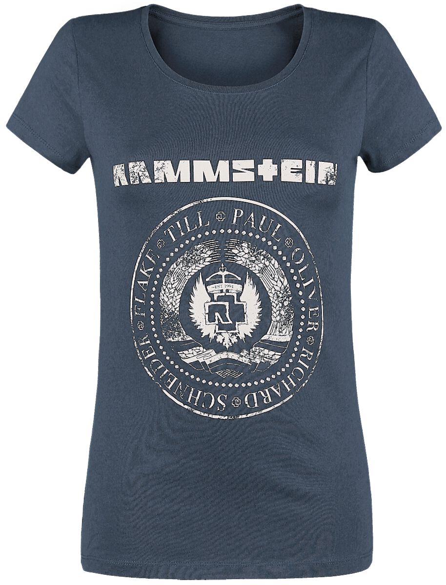 Rammstein T-Shirt - Est. 1994 - S bis XL - für Damen - Größe XL - navy  - Lizenziertes Merchandise!