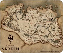 Skyrim Map, Skyrim, Mousepad