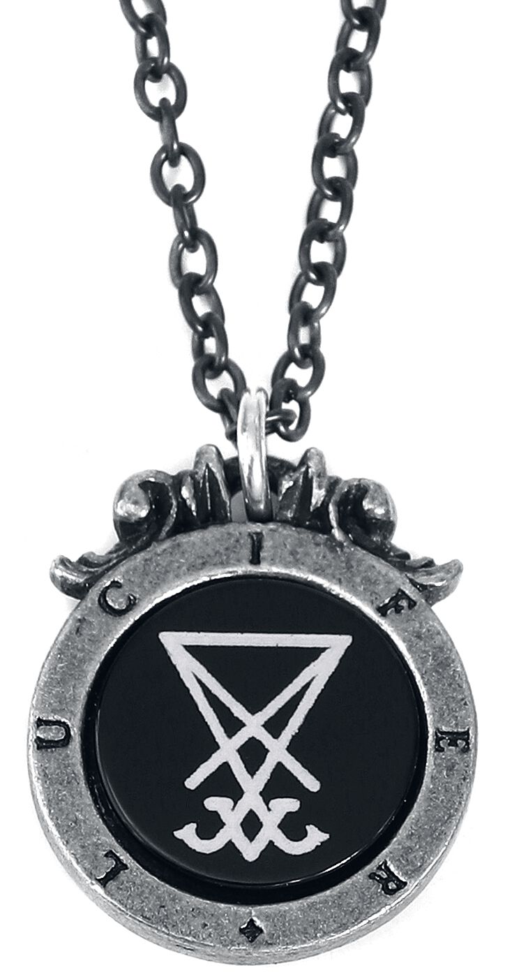 Alchemy Gothic - Gothic Halskette - Seal of Lucifer - für Damen - schwarz/silberfarben