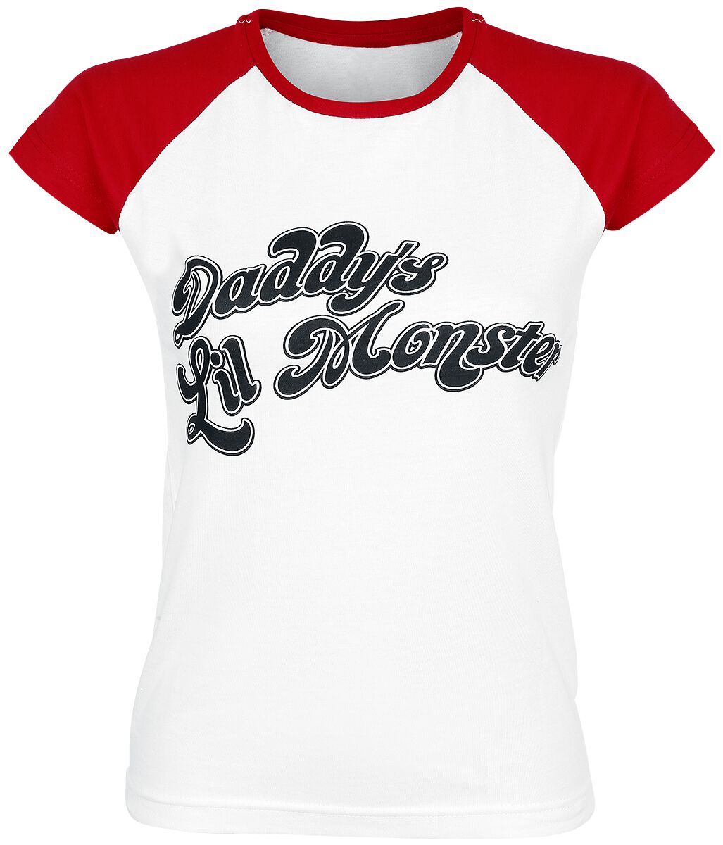 T-Shirt Manches courtes de Suicide Squad - Daddy's Lil' Monster - S à XXL - pour Femme - blanc/rouge