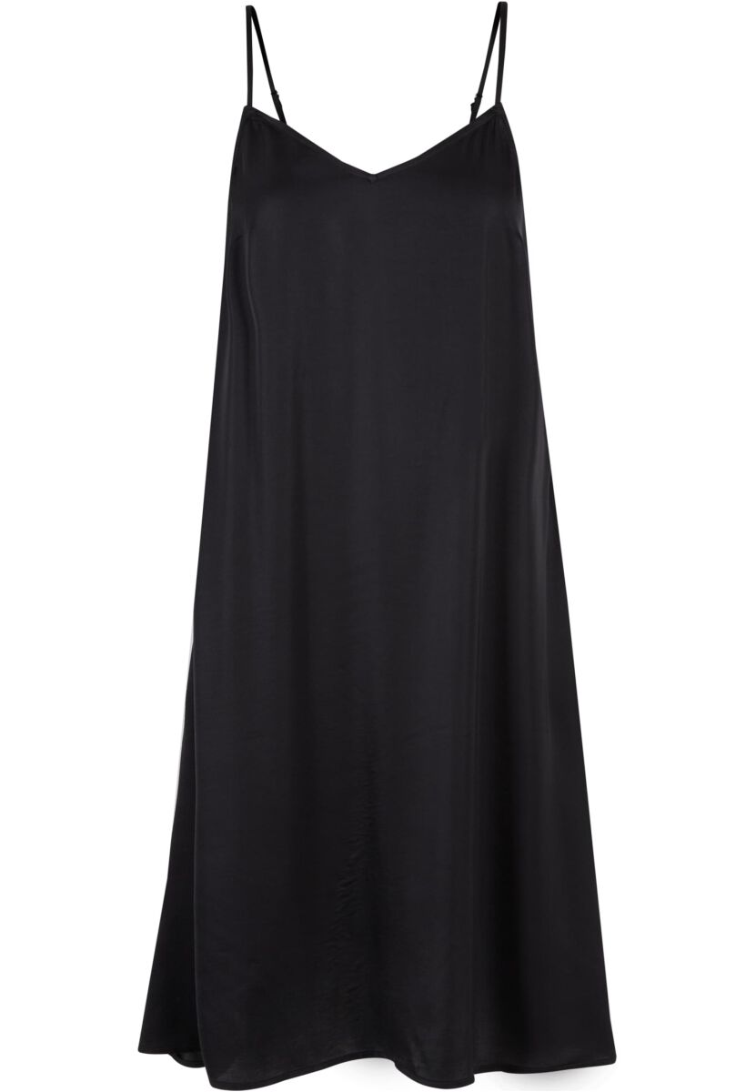 Levně Urban Classics Ladies Viscose Satin Slip Dress Šaty černá
