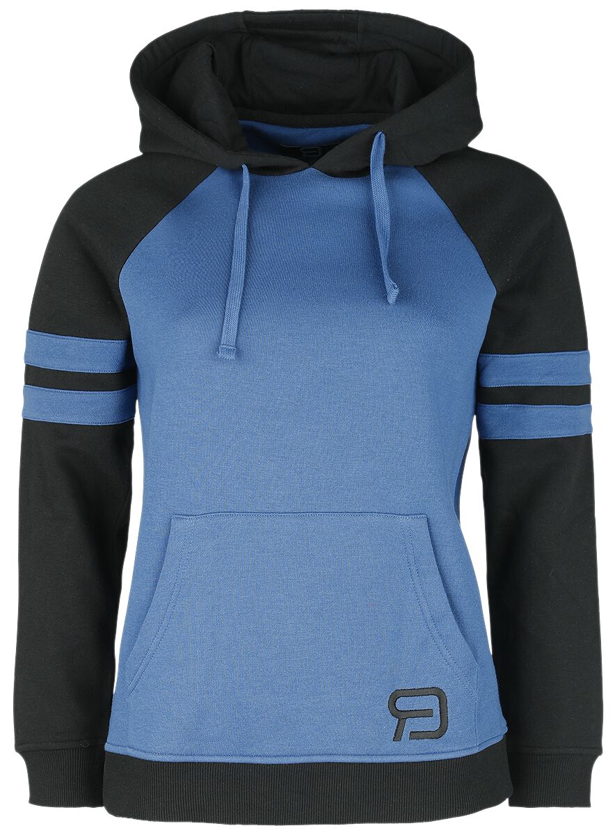 Image of Felpa con cappuccio di RED by EMP - Black/blue hoodie - S a XL - Donna - nero/blu navy