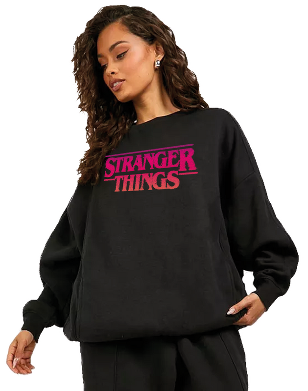 Stranger Things  Hoodie - Gradiant Logo - black