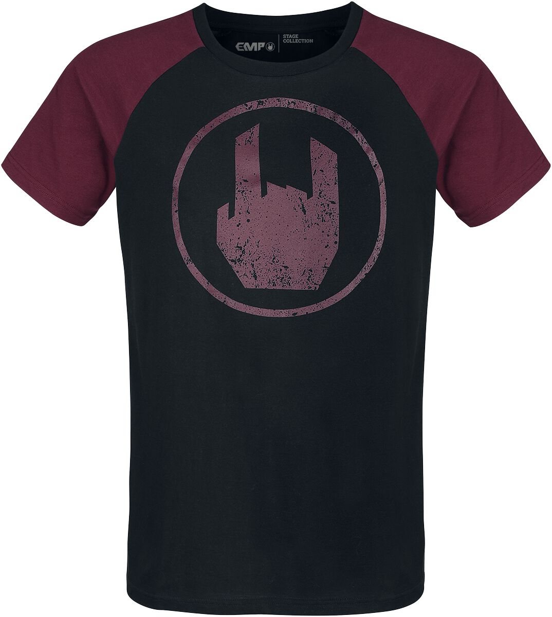 Image of T-Shirt di EMP Stage Collection - Black T-shirt with Red Rockhand Print - S a 5XL - Uomo - nero