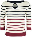 Emery Stripe Keyhole Sweater, Voodoo Vixen, Strickpullover