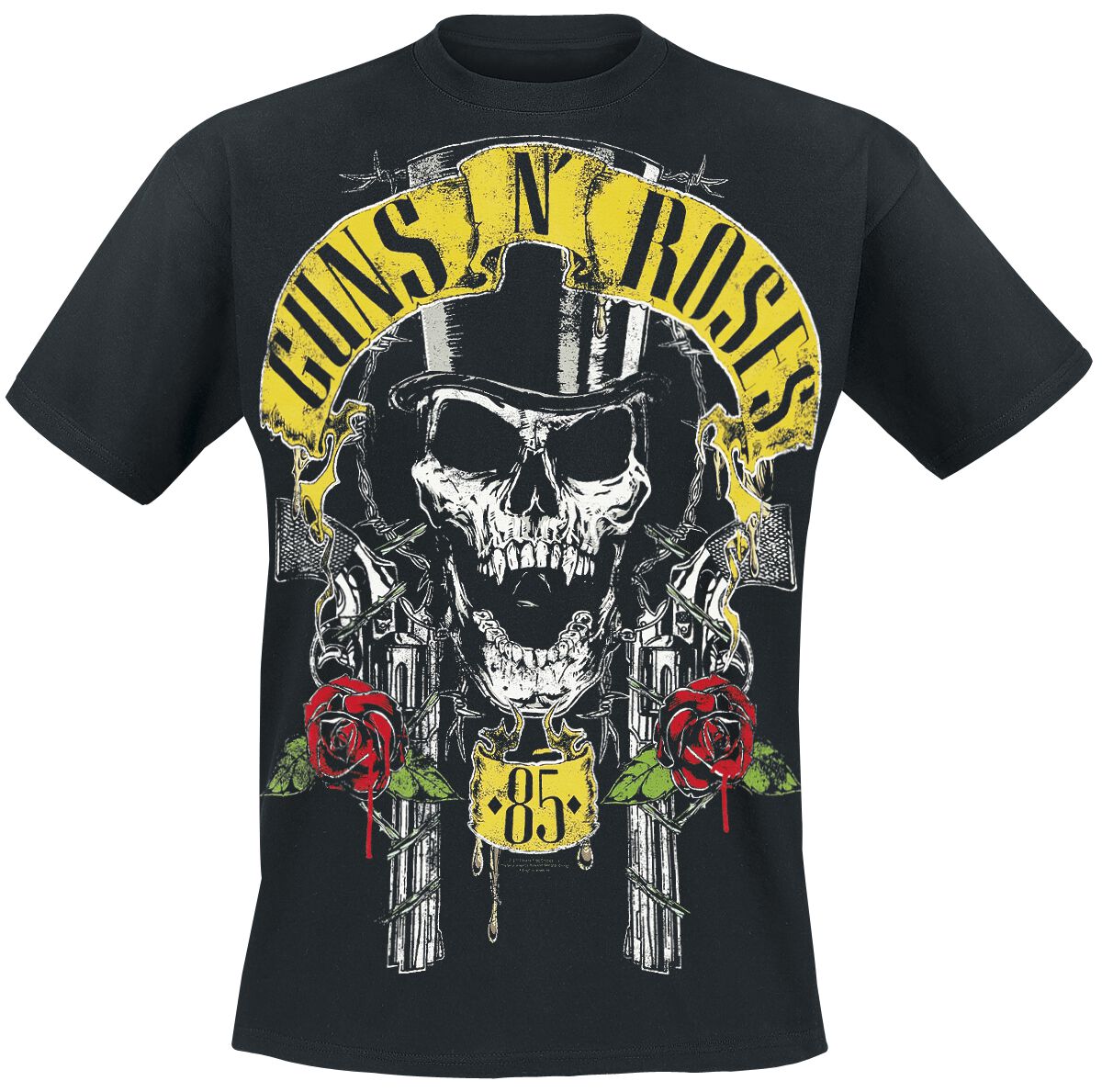 Guns N` Roses T-Shirt - Top Hat - S bis 5XL - für Männer - Größe XXL - schwarz  - Lizenziertes Merchandise!