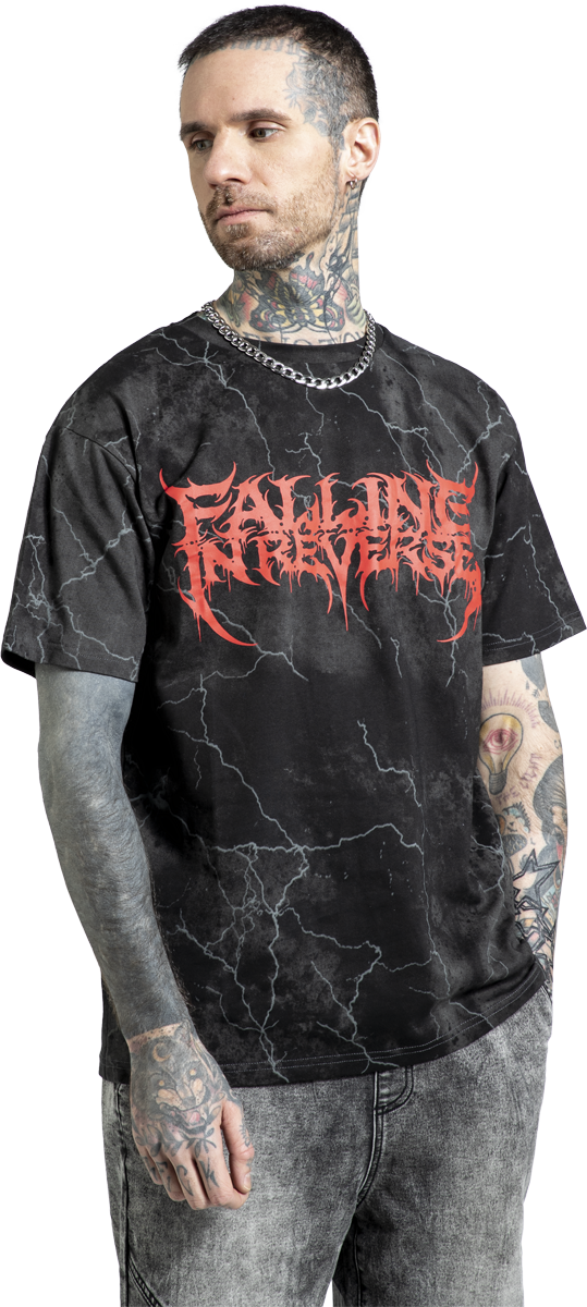 Thumbnail - Falling In Reverse EMP Signature Collection - Heavyweight T-Shirt dunkelgrau in XL