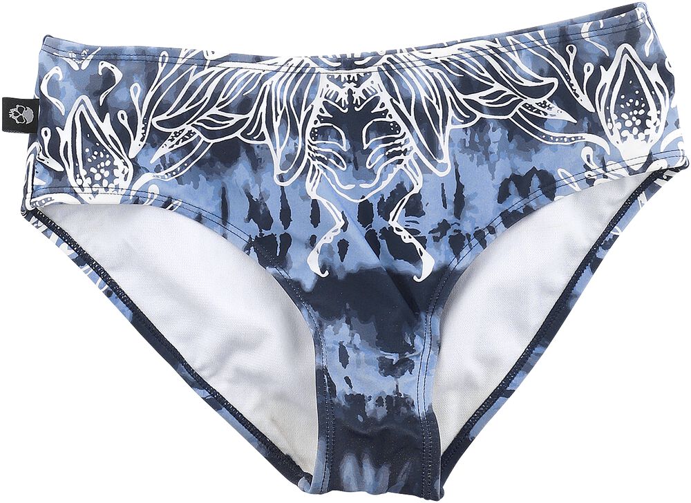 Blau/weiße Batik Bikinihose mit Print