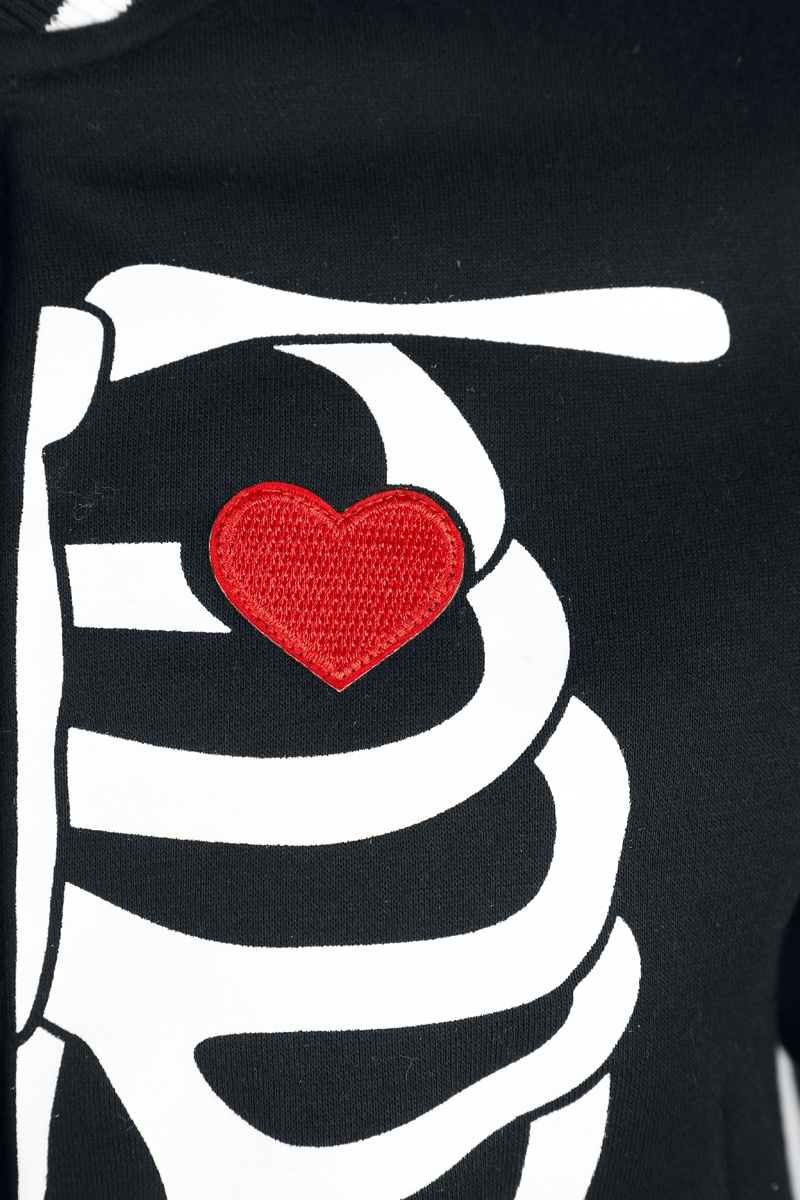 Thumbnail - Hell Bunny Skeleton Girl Jacket Collegejacke schwarz in S