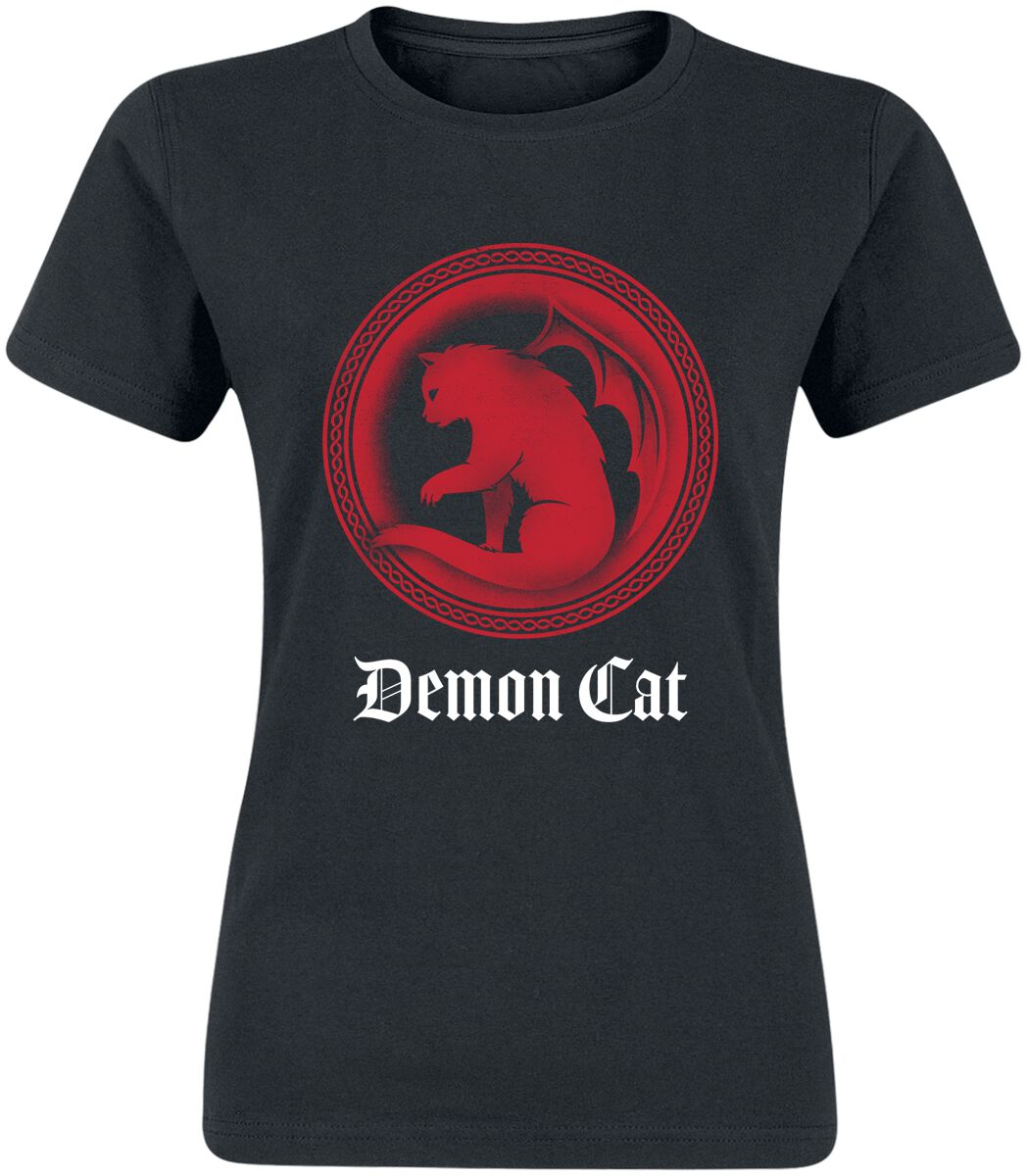 T-Shirt Manches courtes Fun de Tierisch - Demon Cat - S à XXL - pour Femme - noir
