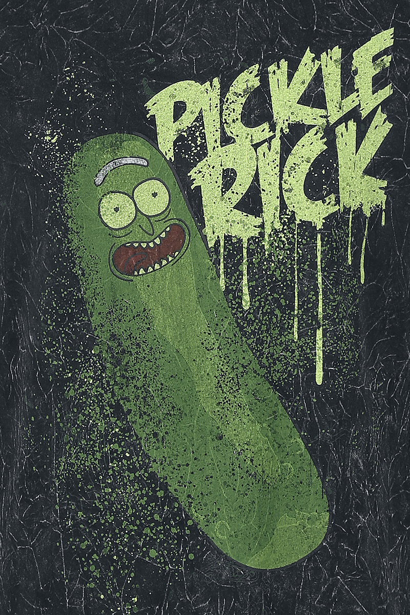 Rick And Morty Pickle Rick T-Shirt schwarz