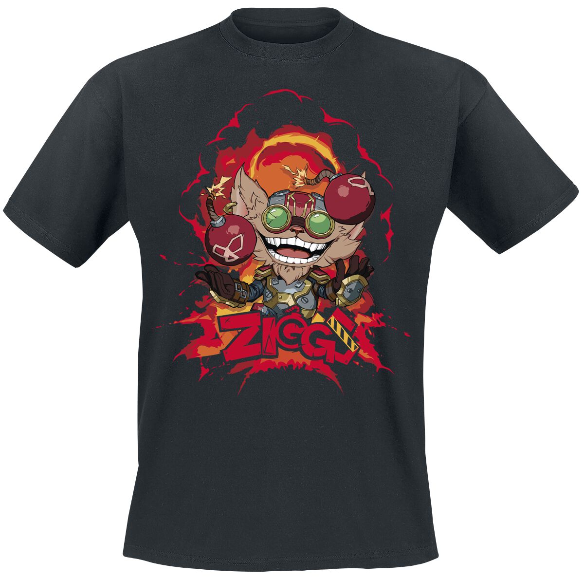 League Of Legends - Gaming T-Shirt - Ziggs - S bis XL - für Männer - Größe L - schwarz  - EMP exklusives Merchandise!