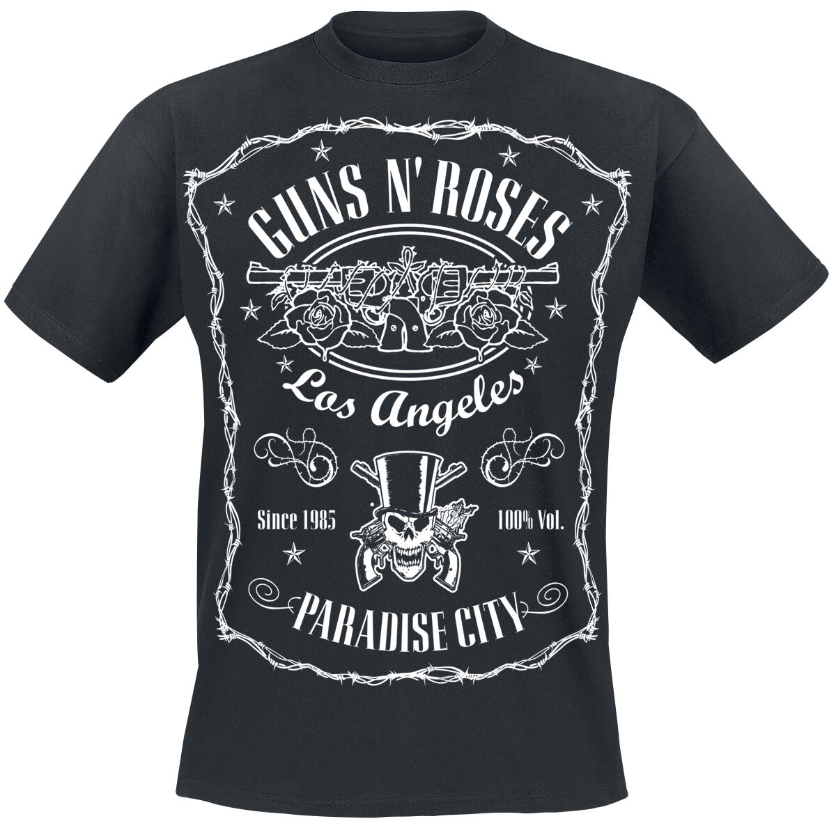 Levně Guns N' Roses Paradise City Label Tričko černá