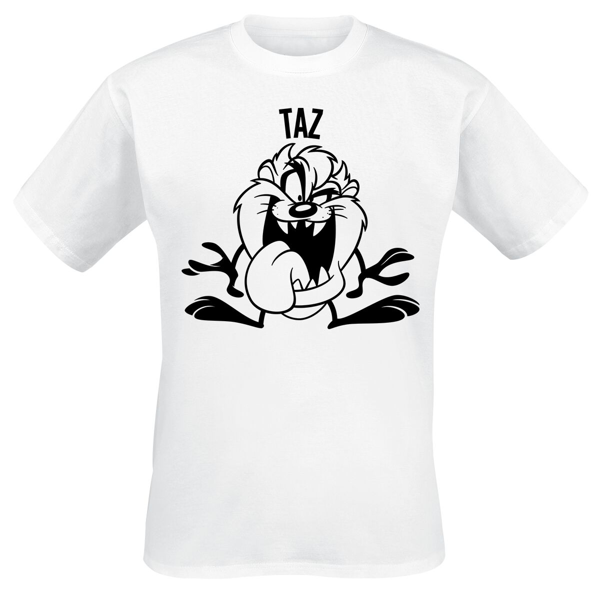 Looney Tunes Men's Taz Large Head T-Shirt white