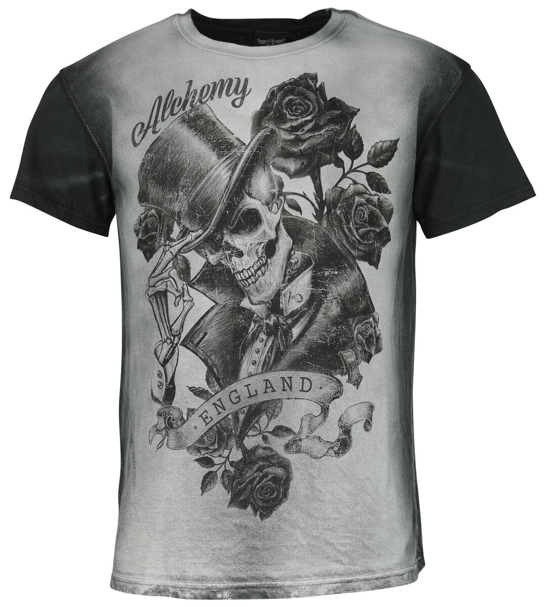 Alchemy England - Gothic T-Shirt - Rex England - L - für Männer - Größe L - grau/schwarz