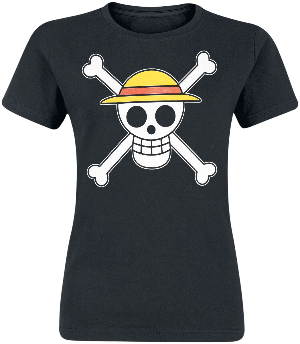 Image of T-Shirt Anime di One Piece - Skull - S a L - Donna - nero