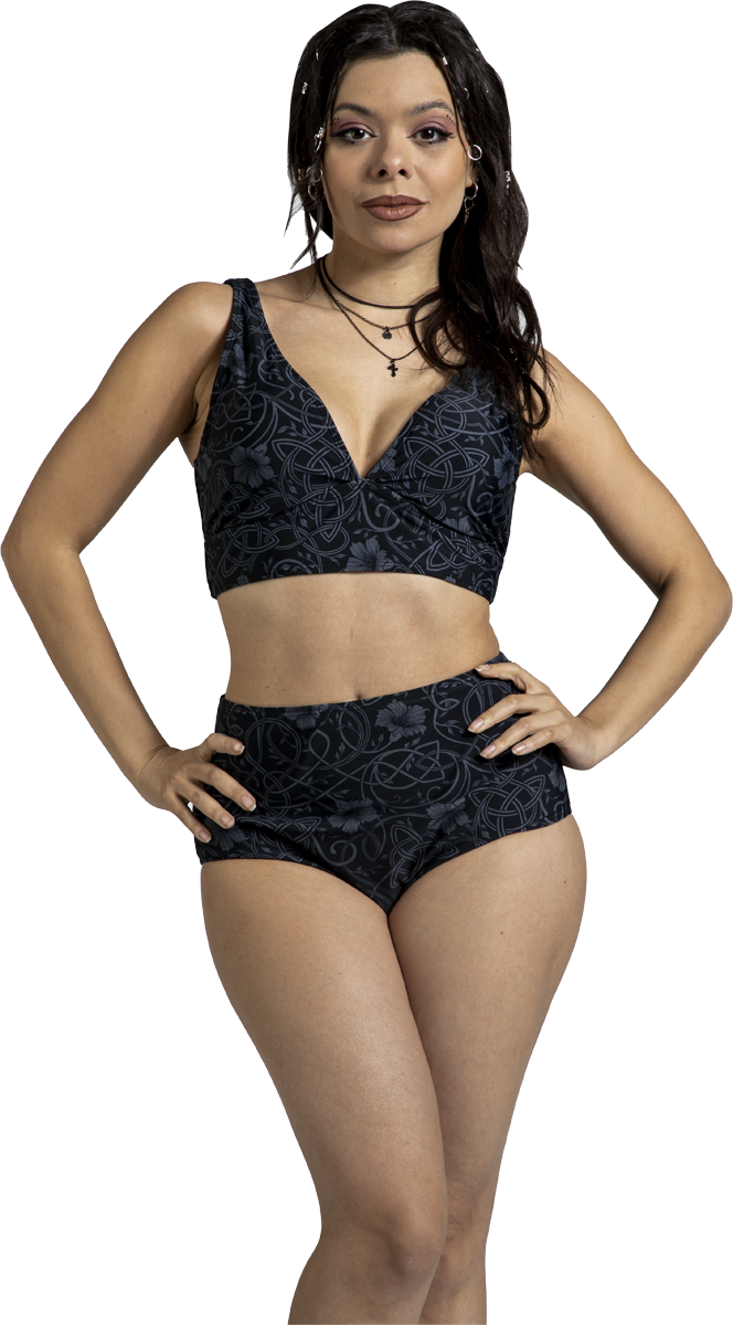 Thumbnail - Black Premium by EMP Rooted in Reverence cropped Bikini-Top Bikini-Oberteil schwarz in XL