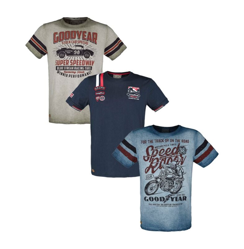 T-Shirt Di Goodyear - Goodyear T-Shirt Bundle - S A 3XL - Uomo - Multicolore