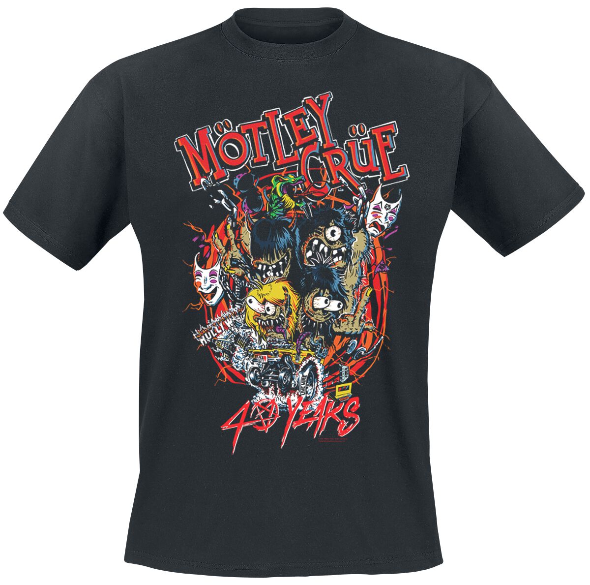 Image of Mötley Crüe 40 Years Mötley Monsters T-Shirt schwarz