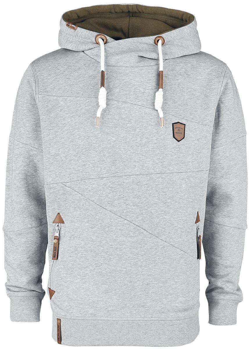 Indicode Aix Hooded sweater mottled light grey