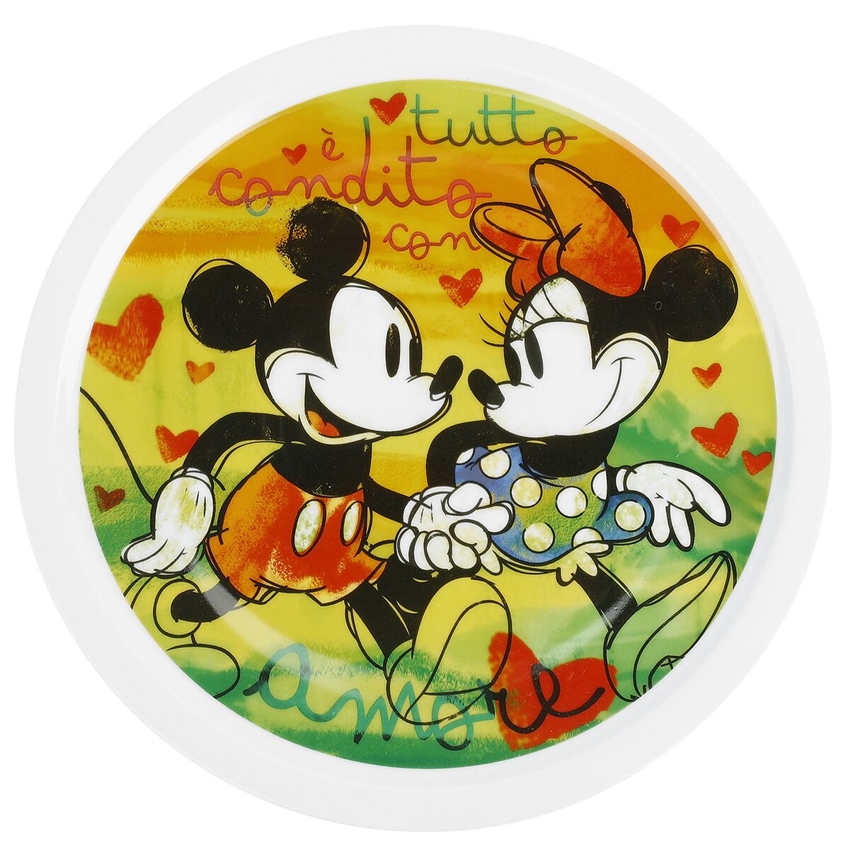 Mickey Mouse - Micky & Minnie - Pizza-Teller Set - Teller - multicolor