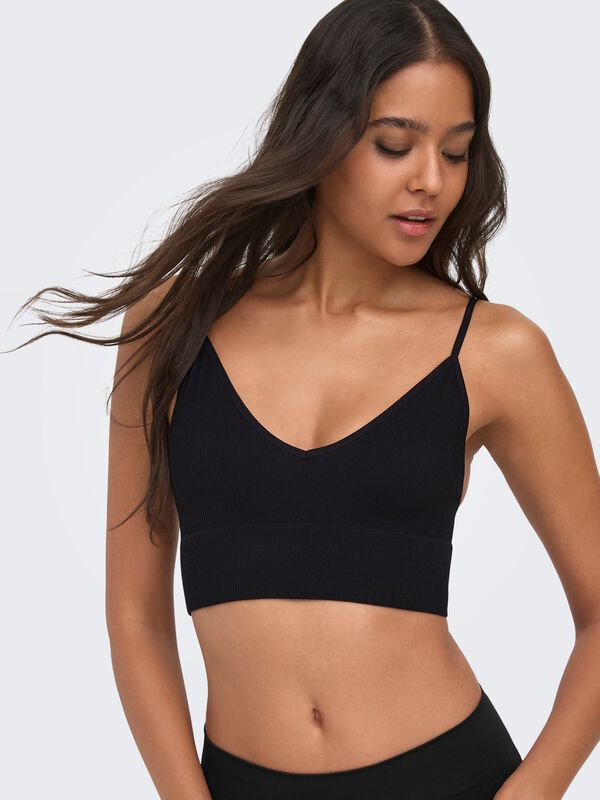 Top  de Only - ONLVICKY RIB SEAMLESS VNECK TOP NOOS ACC - Mujer - Negro