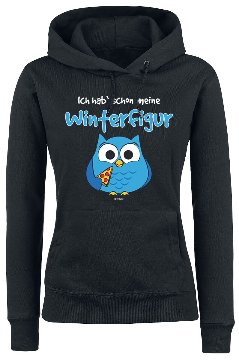 Tierisch Ich hab‘ schon meine Winterfigur Kapuzenpullover schwarz