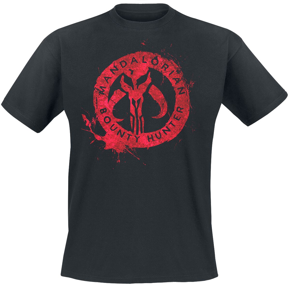 T-Shirt Manches courtes de Star Wars - The Mandalorian - Logo Rouge - S - pour Homme - noir