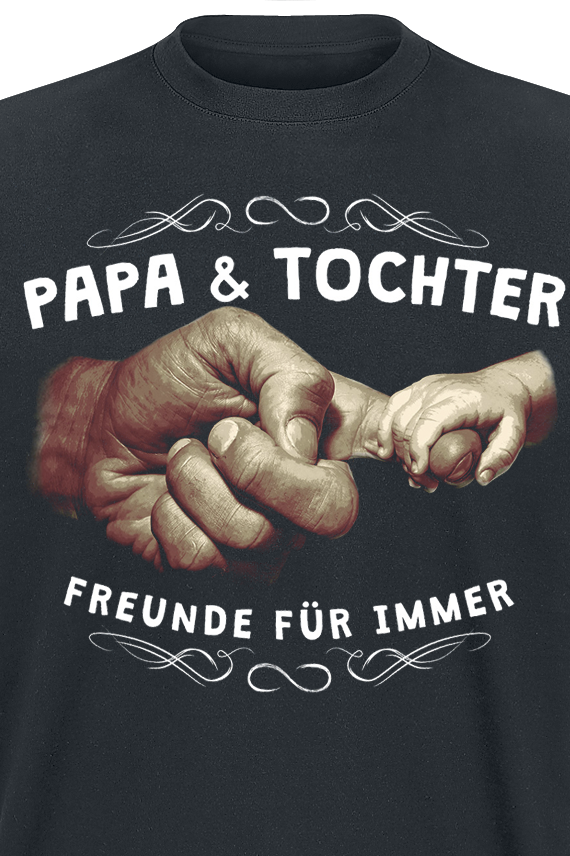 Familie & Freunde Funshirt - Familie und Freunde - Papa & Tochter T-Shirt schwarz