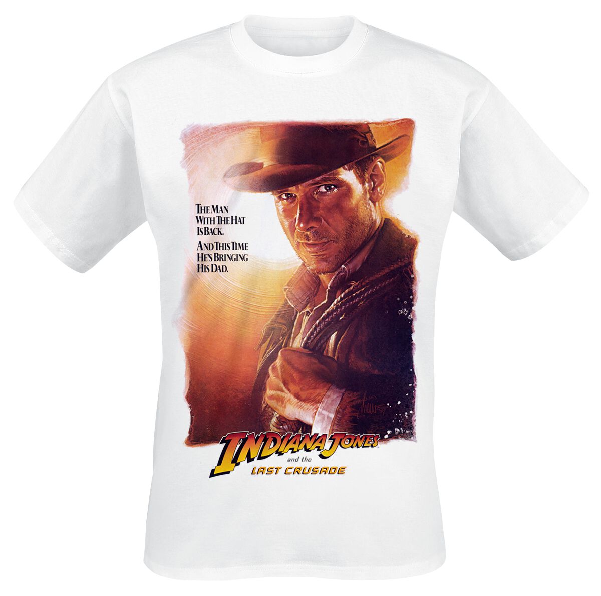 Indiana Jones T-Shirt - The Last Crusade Poster - S bis XXL - für Männer - Größe XL - weiß  - Lizenzierter Fanartikel