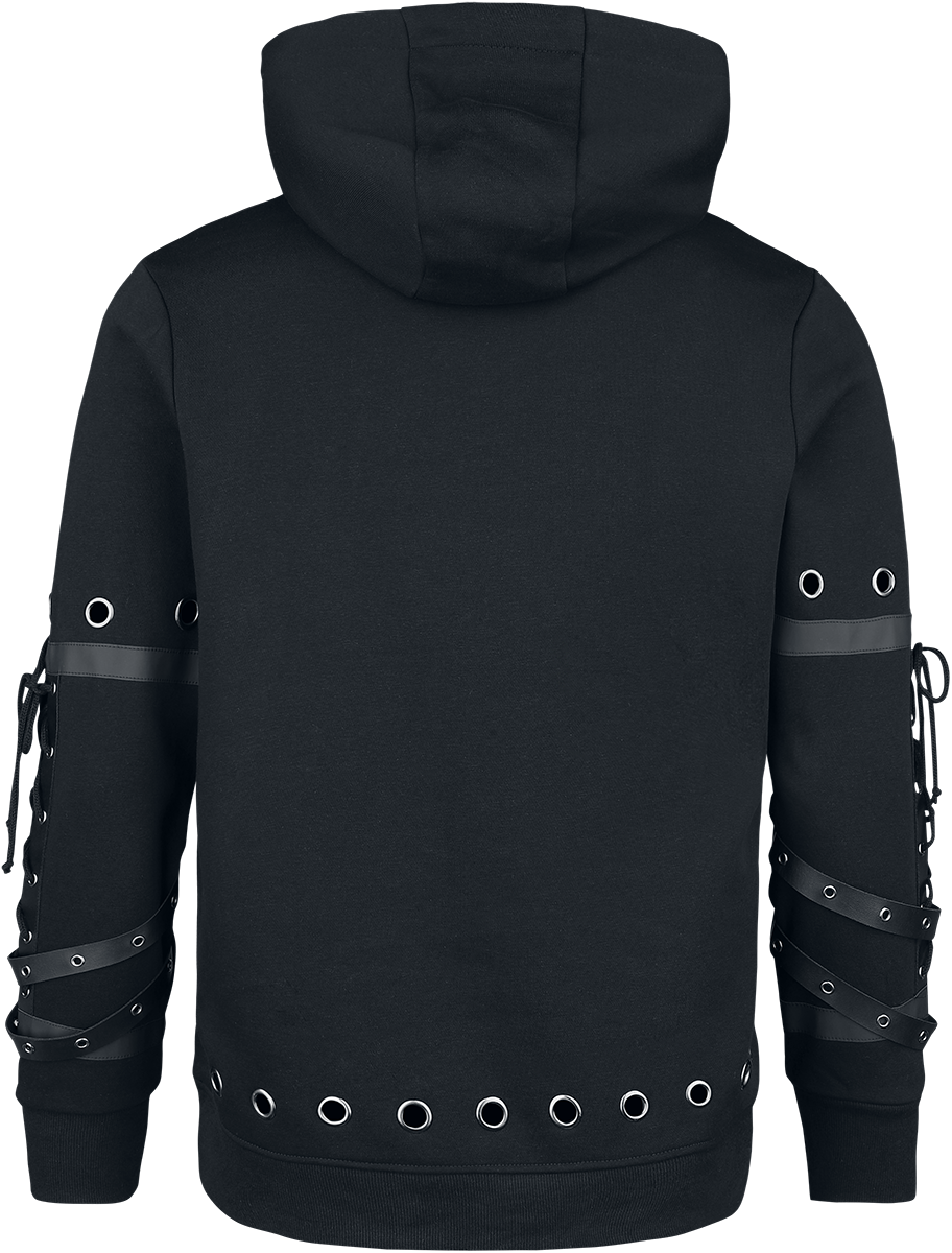 Black Blood by Gothicana - Gothic Kapuzenpullover - Hoody with Straps and Eyelets - S bis XXL - für Männer - Größe XL - schwarz