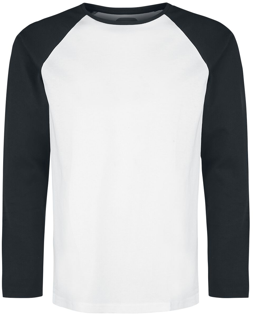 Langarmshirt für Männer  weiß/schwarz Raglan Longsleeve von RED by EMP