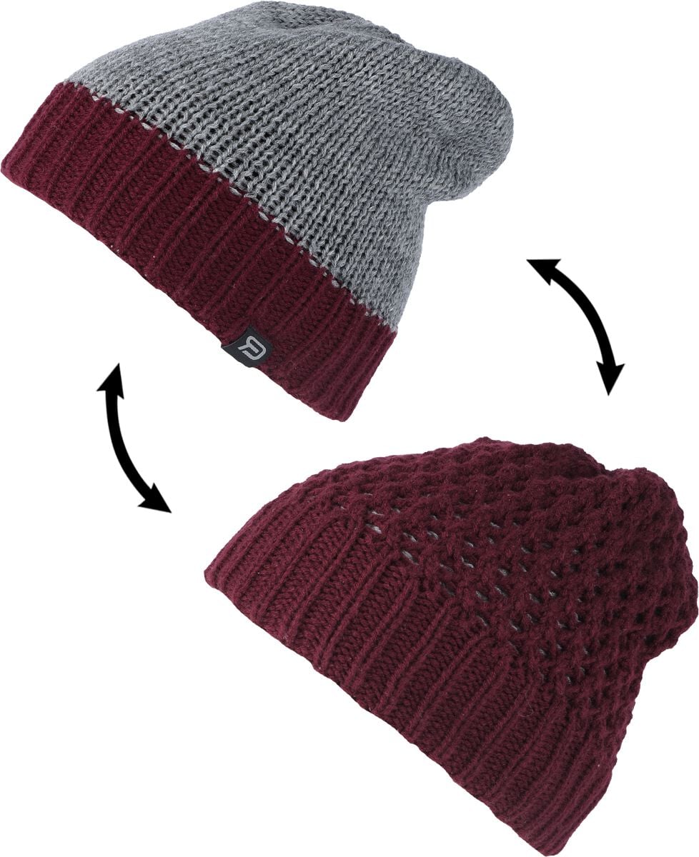 Mütze für Damen  rot/grau "Wendebeanie" von RED by EMP