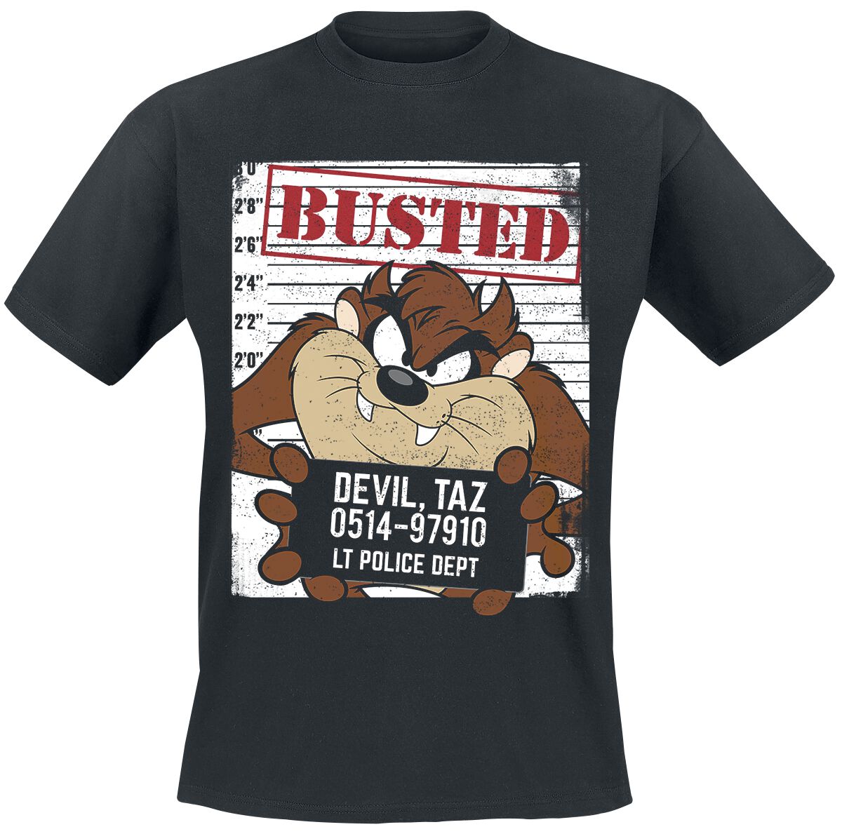 Looney Tunes Taz - Busted! T-Shirt black