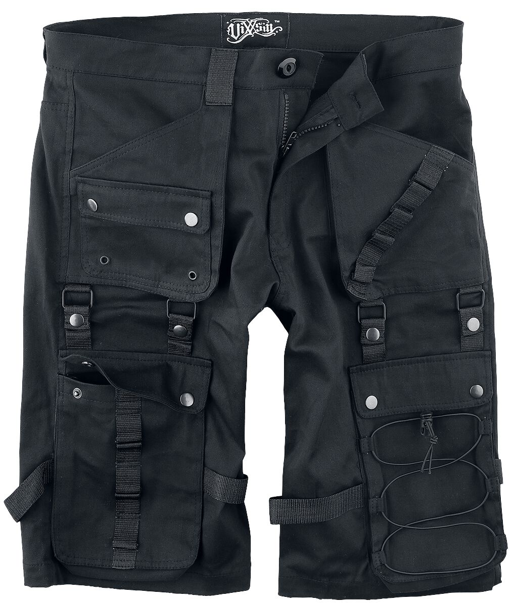Vixxsin - Gothic Short - Lyall Shorts - 30 bis 38 - für Männer - Größe 38 - schwarz