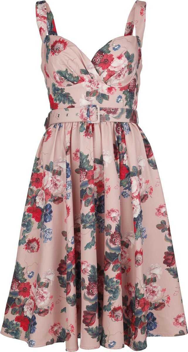 Robe mi-longue Rockabilly de H&R London - Flower Muse - Robe - XS à 4XL - pour Femme - multicolore
